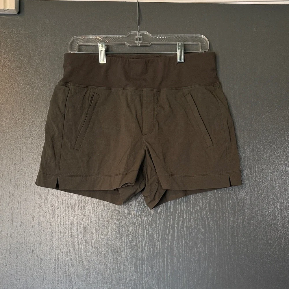 Athleta Olive Green High-Waist Active Shorts